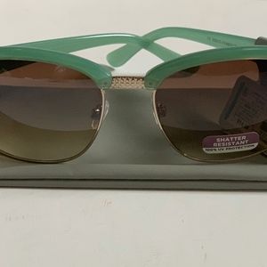 Women's Retro Sunglasses Green/Gold Shatter Resist